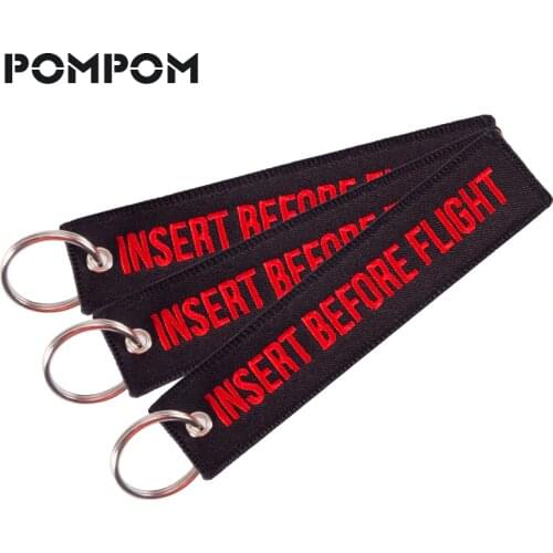 3PCS/lot Insert Before Flight Keychain keyring for cars and motor key fobs Emboridery OEM Key chain Fabric Fashion Sleutelhanger