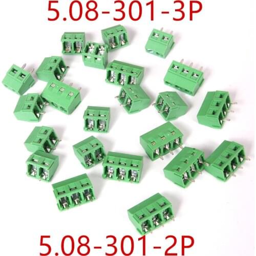 50PCS 100PCS/Lot 5.08-301-2P/3P Connecting Terminal PCB Terminal Block Connector 5mm Pitch