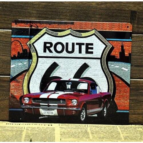 50pcs/lot Metal Sign shabby chic Vintage Route 66 Retro Metal Tin Signs Poster Bar Cafe Pub Wall Decor E-53
