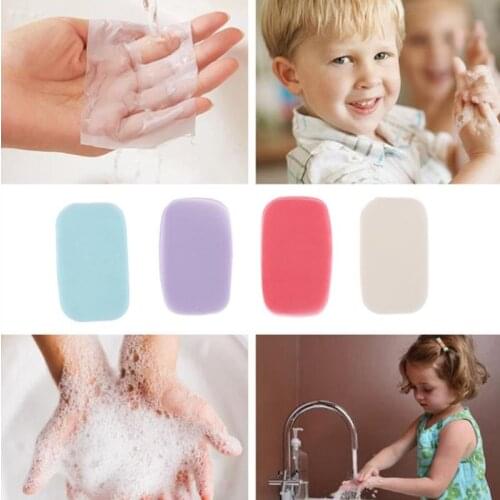 50Pcs Outdoor Travel Soap Paper Washing Hand Bath Clean Scented Slice Sheets Disposable Boxes Soap Easy Portable Mini Paper Soap