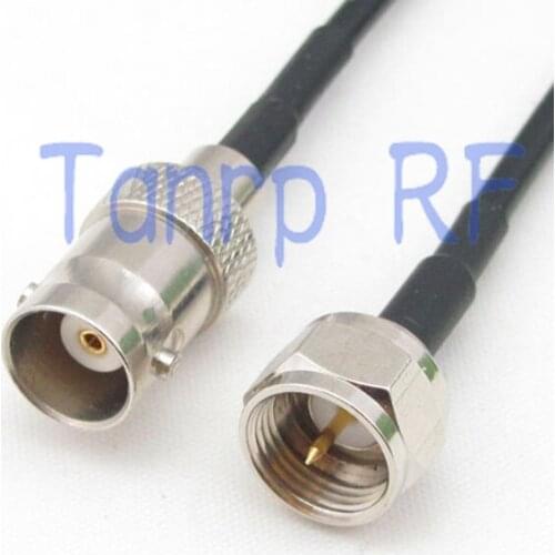 6in BNC female jack to F male plug RF connector adapter 15CM Pigtail coaxial jumper cable RG174 extension cord