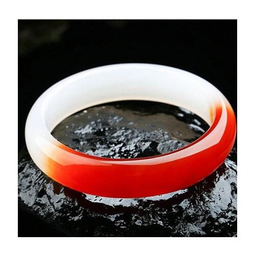Natural handcarved red agate Bicolor bangle bracelets women bangle jade jewelry jadeite jade bangles bracelet ruby