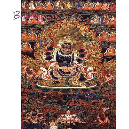 BRISTLEGRASS Wooden Jigsaw Puzzles 500 1000 Piece Dhammapala Dorje Kasun Tibetan Buddhist Thangka Painting Educational Toy Decor