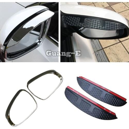 For Kia Kx5 Sportage 2016 2017 2018 Car Rear Rearview Side Glass Mirror Trim Frame Rain Shield Sun Visor Shade Eyebrow 2pcs