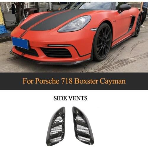 For Porsche 718 Carbon Fiber Front Fender Trim Air Vent for Porsche 718 Boxster Cayman Coupe Convertible 2016 - 2018 Decoration