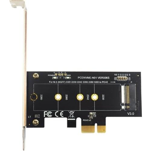 Add on Cards PCIE to M2 Adapter PCI Express 3.0 X1 to NVME SSD M2 PCIE Raiser Adapter Support 2230 2242 2260 2280 M.2 SSD