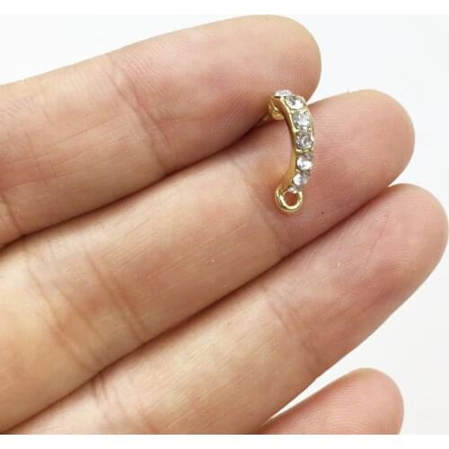 Eruifa 8pcs 12mm Stud Earring Connctorl Rhinestone gold/Silver plated Zinc alloy Jewelry DIY Necklace Bracelet Earrings