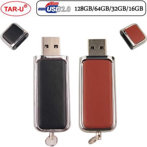 Keychain Leather USB 3.0 Flash Drive 4GB 8GB 16GB 32GB 64GB High Speed Pen Drives Brown Memory Stick Real Capacity U Disk