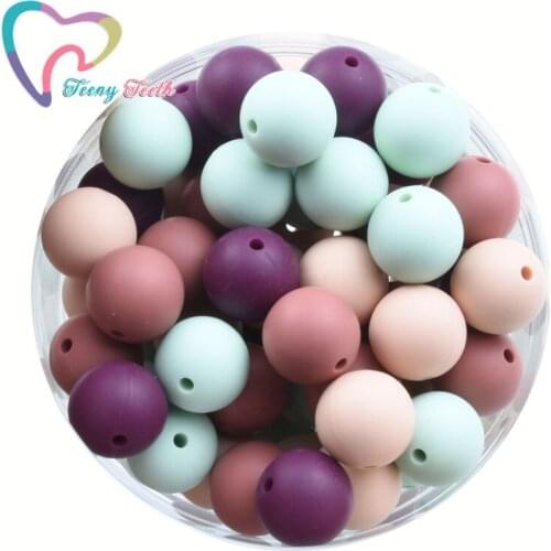 20 PCS 9-15 MM Silicone Round Ball Beads Baby Teethers Personalized Name Teether Chains Accessories Hexagon 14-17 MM Loose Beads