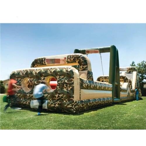 Hot Selling Outdoor PVC Game Factory Price Camouflage Inflatable Obstacle Course On Sale