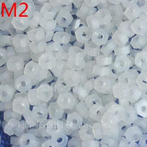 M2 white 100pcs nylon hex nut plastic nuts Meet RoSH standards Hexagonal PC Electronic accessories Tools etc high-quality