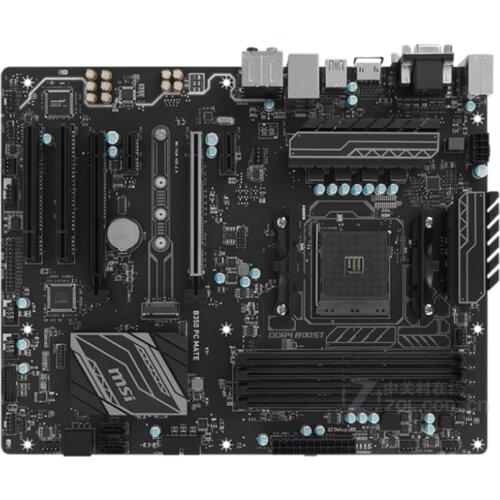 MSI B350 PC MATE PC Desktop Motherboard Socket AM4 DDR4 AMD Ryzen 64GB PCI-E 3.0 M.2 B350 ATX USED Mainboard