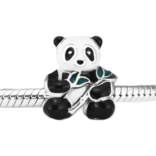 Sweet Panda Charm Mixed-Enamel Fits 925 Silver Original Bracelets For Woman Fashion Jewelry Beads For Jewelry Making