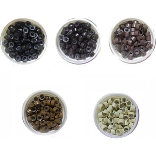 Mini Feather Hair Ring Beads Extensions Silicone Micro Beads Link 1000 pieces per bottle