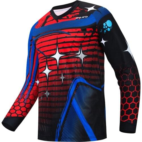 2020 Cycling Jersey Men Mountain Bike Motocross long sleeve BMX DH MTB Shirt Downhill Tops Sports racing riding Blouse fall red