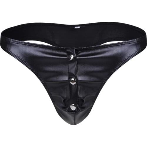 Mens Sexy Open Crotch Leather Short Pants For Sex Male Latex Shaping Brief Crotchless Hot Porn Bulge Pouch Sexy Bottom Underwear