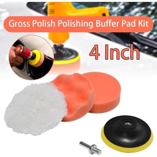 4 Inch Gross Polish Polishing Buffer Pad Kit With Drill Adapter For Car Polisher Pads High Performance Wool Foam Pad