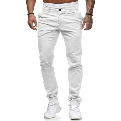 Summer New Casual Trousers Men European and American Style Slim Solid Color Trousers Mens Fashion