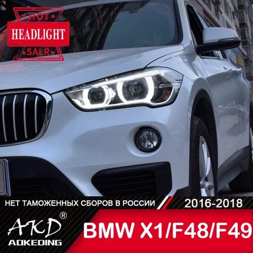 For Car BMW X1 F48 Head Lamp 2016-2019 Car Accessory Fog Lights Day Running Light DRL H7 LED Bi Xenon Bulb X1 F48 F49 Headlights