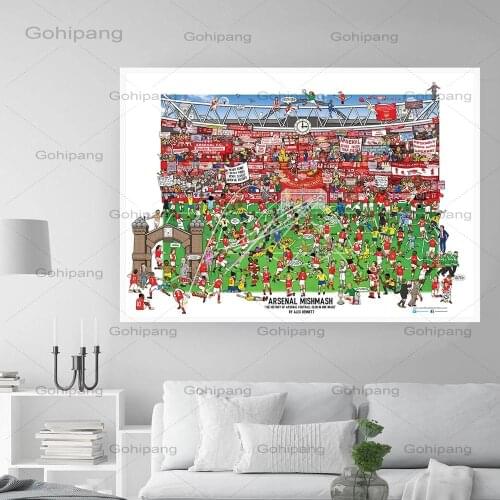 Abstract Football Star Club Canvas Posters and Prints Canvas Painting Wall Art Pictures for Home Decoration Cuadros No Frame