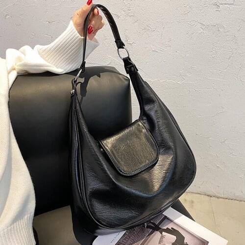 Casual Large Capacity Women Shoulder Hobos Bag High Quatily Soft PU Leather Messenger Bags Luxury Handbags Women Bags Designer
