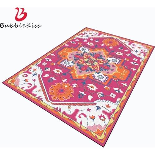 Bubble Kiss Retro Carpet In The Living Room Ethnic Style Floral Pattern Carpet Home Customized Bedroom Decor Rug Non-slip Mat