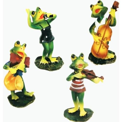Statue of Small Frog Band Saxophone Violin Cello Frog Crafts Home Furnishing Decoration