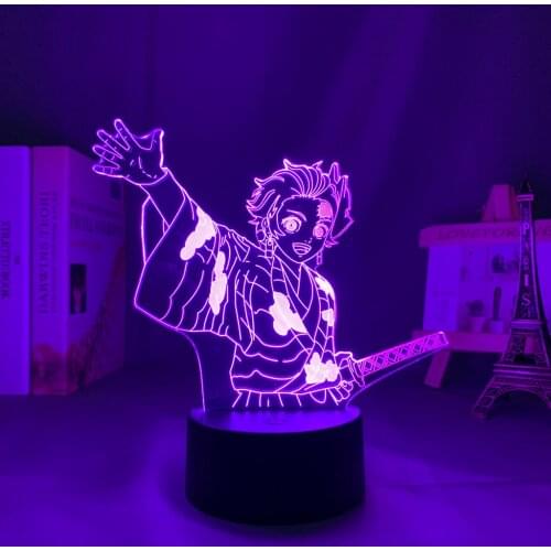 Led Night Light Anime Kimetsu No Yaiba Tanjiro for Bedroom Decor Light Battery Powered Birthday Gift Manga 3d Lamp Demon Slayer