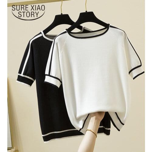 Summer Blouse Short Puff Sleeve Pleated O Neck Ladies Shirt Korean New Loose Tops2021 Fashion Chic Shinny Blouse Women 13551
