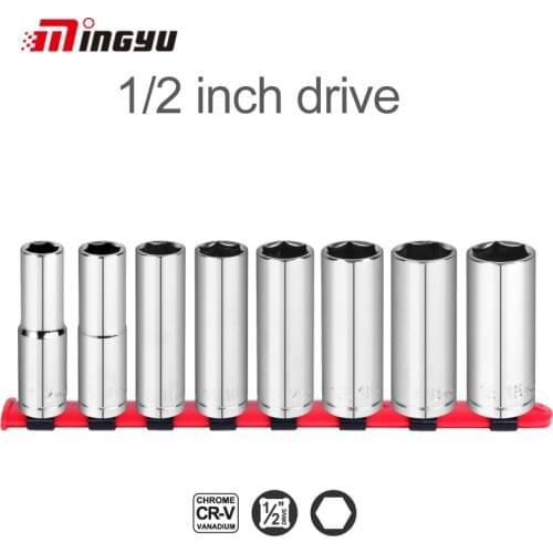 1pc 1/2" Drive Inch Size Deep Socket Tool 70mm Long 1/2 9/16 5/8 11/16 3/4 13/16 7/8 15/16 Inch Hex Wrench Head For Ratchet