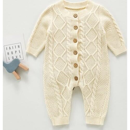 0-3Yrs Spring Autumn Baby Boys Girls Long Sleeve Pure Color Rompers Jumpsuit Clothes Kids Baby Boy Girl Knit Clothes Rompers