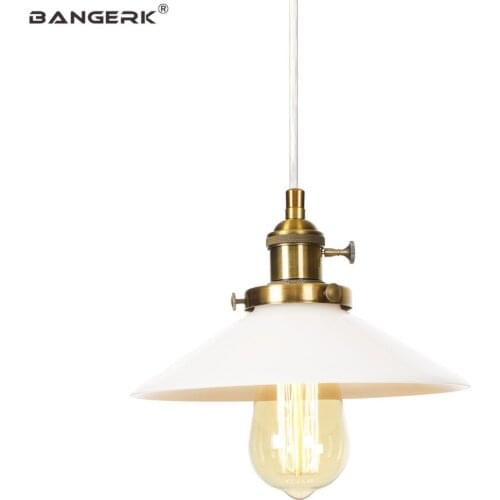 Vintage Single Head Hanging Light Iron Glass Switch LED Pendant Lamp Antique Loft Decor Dining Room Bar Home Lighting Luminaire