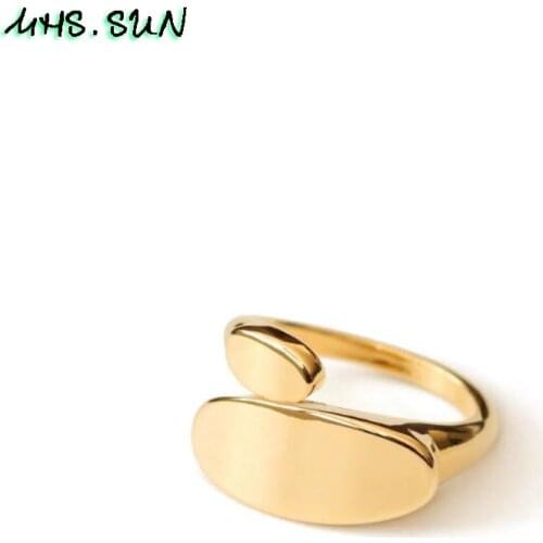MHS.SUN 2019 new jewelry women simple fashion rings geometric design gold color openning rings Bijoux Birthday Gifts dropship
