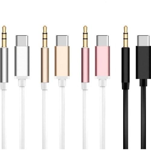 1PCS Aux Audio Cable Type C To 3.5mm Jack Adapter Cable Speakers Car Type-C To 3.5 Phone Accessories USBC Adapter Wire Line
