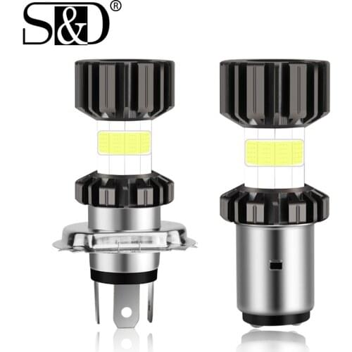 1pc H6 BA20D LED H4 Led Motorcycle Headlight Bulb Hi Lo Lamp Motorbike Lights 8 sides COB 2400LM 12V 24V 6000K White