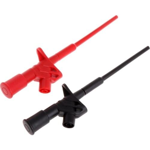 2 Pcs Insulated Test Hook Clip 1000V 10A Flexible Probe High Voltage 4mm Socket 85DA