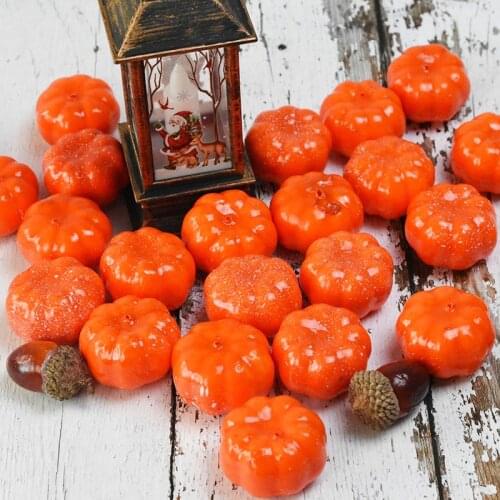 50pcs Mini Artificial Pumpkins Fake Vegetable Simulation Halloween Decoration DIY Craft Halloween Pumpkin Festival Party Decor