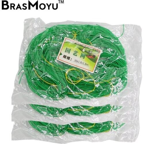 BRASMOYU Green Nylon Trellis Netting Mesh 10x10cm Support Climbing Gardening Bean Nets Grow Fence Climbing Net Thickened Line