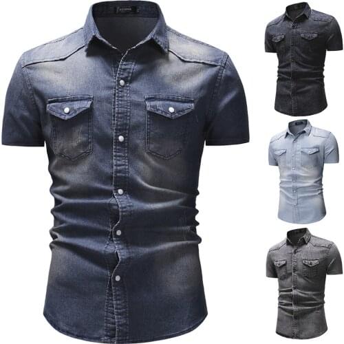 Мужские джинсовые рубашки Davidyue China At AliExpress