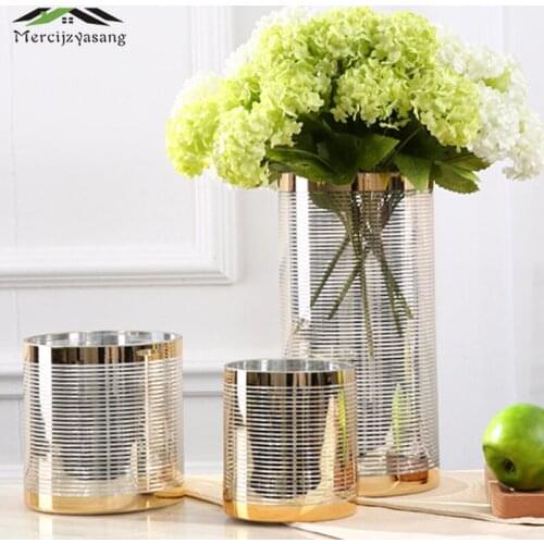 Europe Flower Vases Table Glass Vase Plant Dried Floral Holder Flower Pot Road Lead for Home/Wedding Corridor Decoration G188