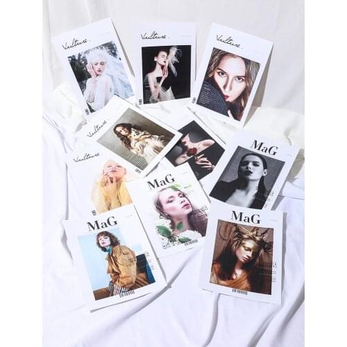 INS 6 in 1 Portrait Magazine Cardboard Paper Card Photography Background Fashion Photo Studio Backdrop Props Accessories