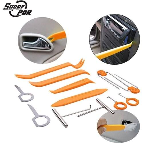 Super PDR Tools 12Pcs/Set Car Stereo Installation Kits Car Radio Removal Tool Plastic Car Radio Door Clip Panel Removal Pry Tool