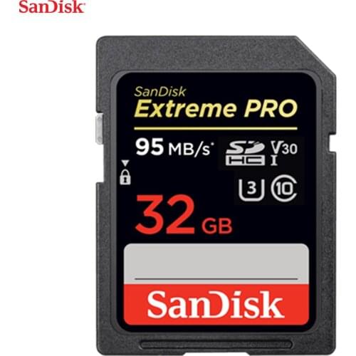 OriginalSanDisk Memory Card Extreme Pro SDHC/SDXC SD Card 95MB/s up to 170M/S 128GB Class10 C10 U3 V30 UHS-I 4K For Camera SDXXG