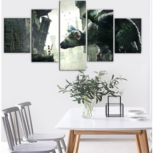 5 panels Last Guardian Video Games Canvas Painting Wall Art Home Decor Modula Fantasy Art Picture posters and Prints Living Room