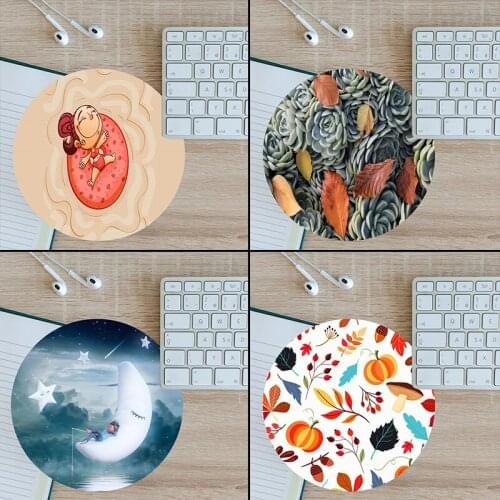 XGZ Round Art Leaf Mouse Pad 20X20CM 22X22CM Locking for/Game/Office Tablet PC Special Accessories