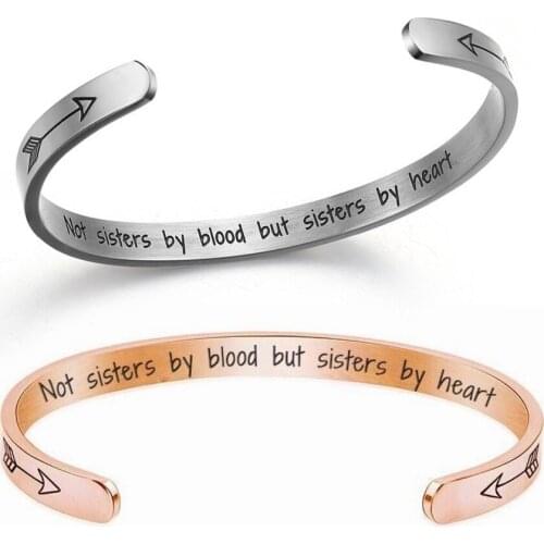 2020 cross-border hot-selling lettering not sister bracelet bracelet 6mm titanium steel opening bracelet