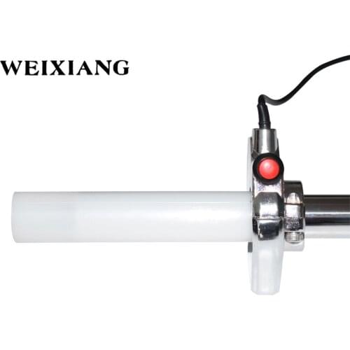 Motorcycle Universal 22MM 7/8" Push/Pull Throttle Fuel Oil Handlebar Control Grips With Cable and Start Switch Button Silver