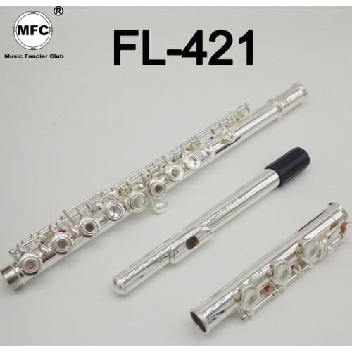 Music Fancier Club Intermediate Standards Flute FL-421 Student Flutes Silver Plated 16 17 Holes Closed Open Hole With Case
