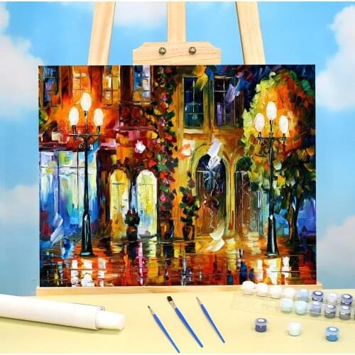 Night Doors Paint By Numbers Package Acrylic Paints 40*50 Picture By Numbers Photo Home Decor Adults Handiwork Wall Drawing