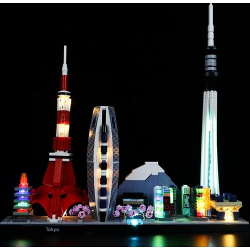 Led Light Kit Building Blocks Architecture Tokyo Skyline For LEGO 21051 (Only Light Kit Included)